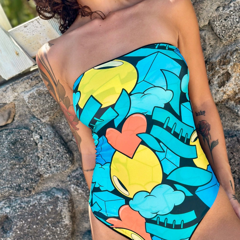 Maillot 1 pièce Réversible Happy Rose