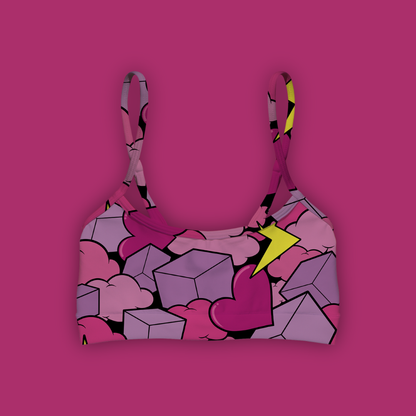 Brassière Bretelles Droites Rose Électrique