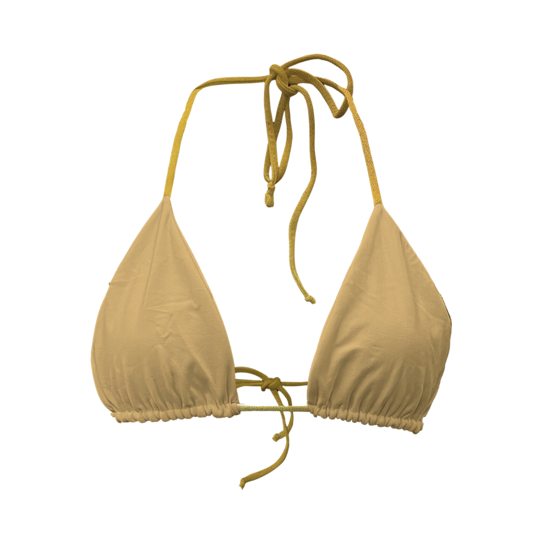 Top Triangle doré pailleté / beige